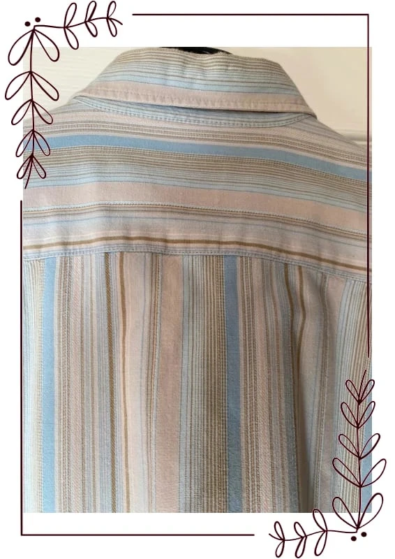 Beige long-sleeved shirt with blue & brown stripes XL Jules – photo 8